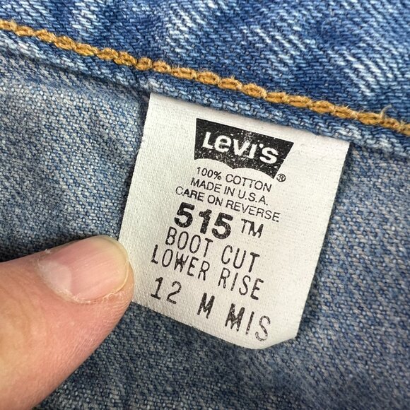 Y2K Levi's Jean Women 32x30* 515 Mid Rise Boot Cut Blue Faded Denim Tag 12M Miss - Picture 8 of 16